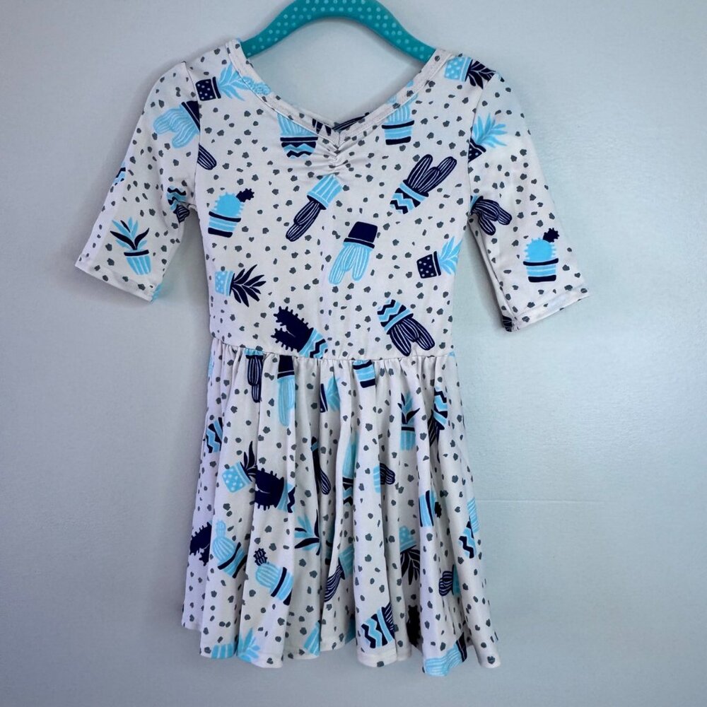 Dotdotsmile Dress Size 12-24 Months New With Tags Blue Cactus Print